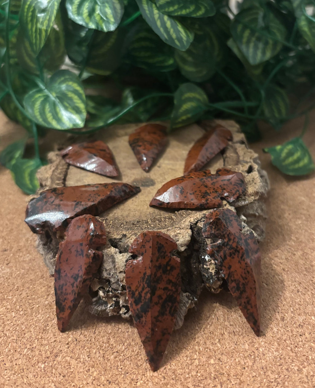 3 x Mahogany Obsidian Arrowheads - Modern - 3.5-4.5cm long
