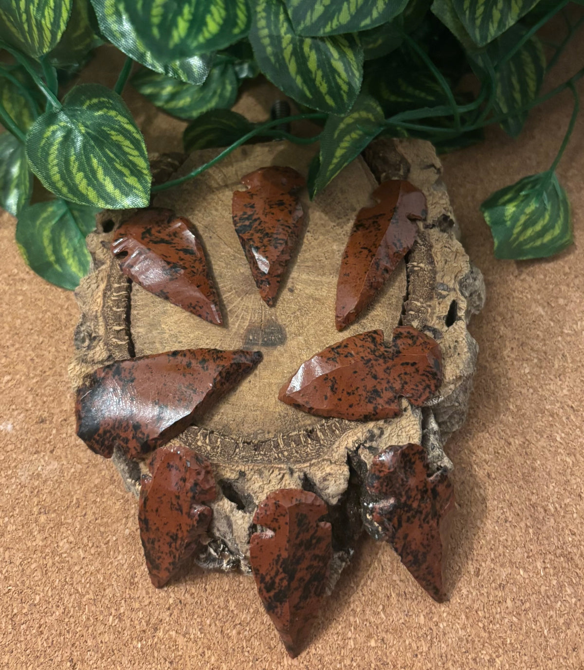 3 x Mahogany Obsidian Arrowheads - Modern - 3.5-4.5cm long