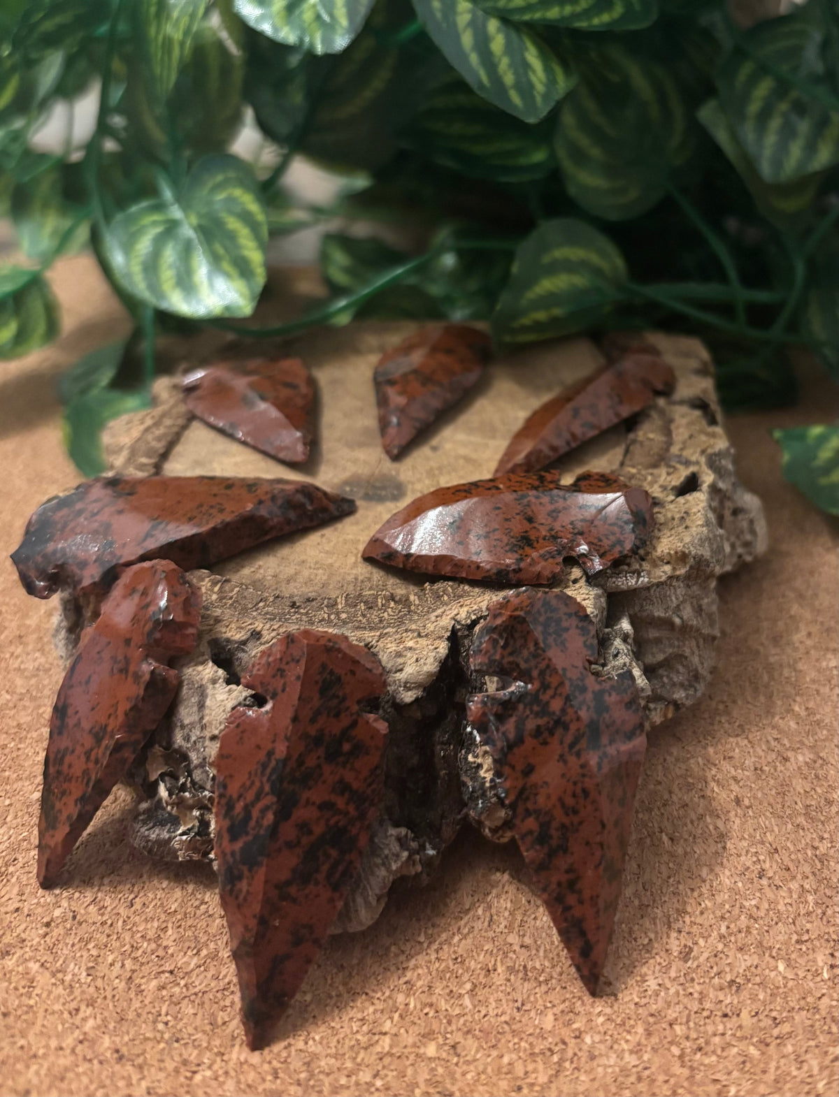 3 x Mahogany Obsidian Arrowheads - Modern - 3.5-4.5cm long