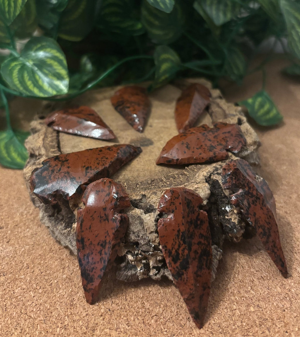 3 x Mahogany Obsidian Arrowheads - Modern - 3.5-4.5cm long