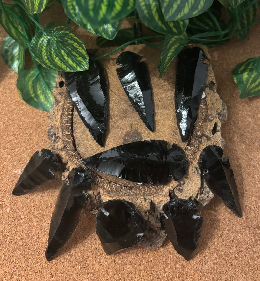 3 x Obsidian Arrowheads - Modern - 4-5cm long